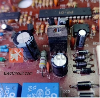 7805 IC on electronics circuit boards