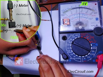 Testing the recycling of electronic components 7805 chip