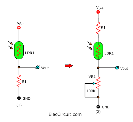 LDR light sensor section