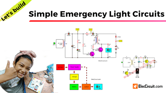 Simple emergency light circuit