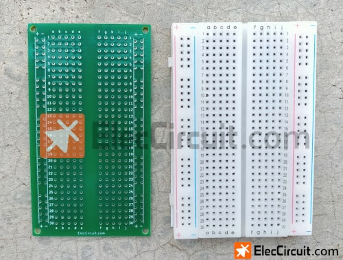 comparing solderable breadboard PCB to breadboard