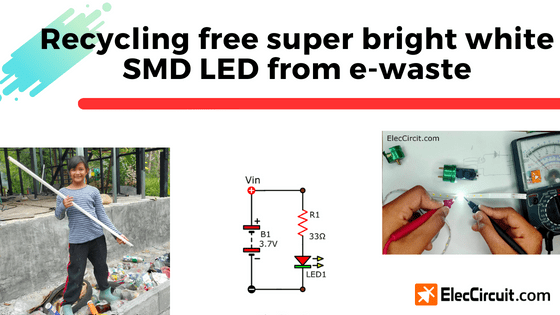 Recycling free white SMD LED from e-waste