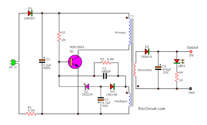Simple Cell phone Charger circuit
