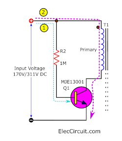 transistor starting drive switching transformer