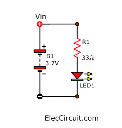 simple LED circuit with 3.7 battery