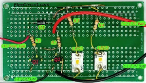 Solderable breadboard PCB layout of solar light