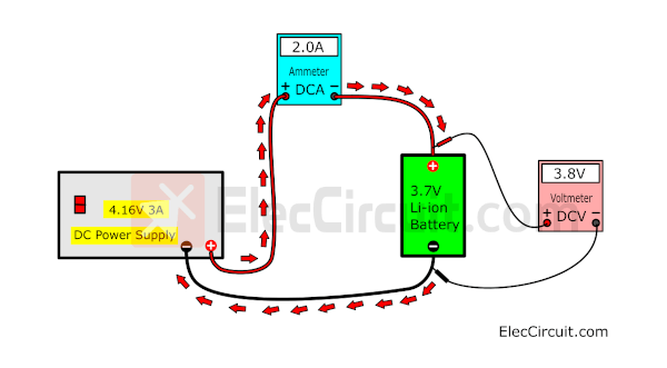 charge li-ion battery with power supply