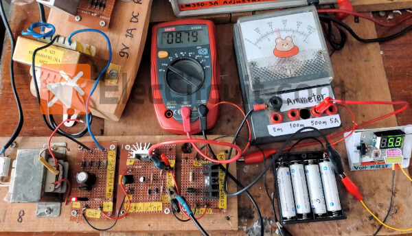 Experiment with 4 AA Ni-MH battery charger circuit