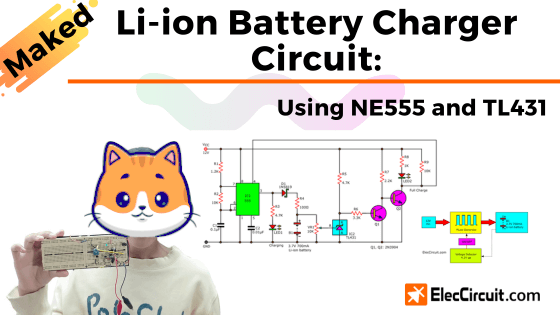 simple Li-ion battery charger circuit NE555 TL431