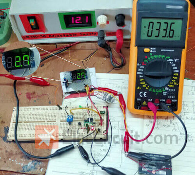 Start battery charging has a current and its voltage increase.