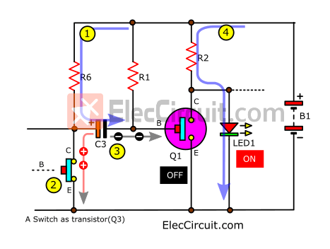 turn off transistor with capacitor