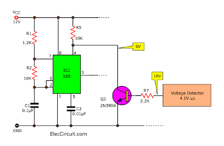 Transistor reset NE555