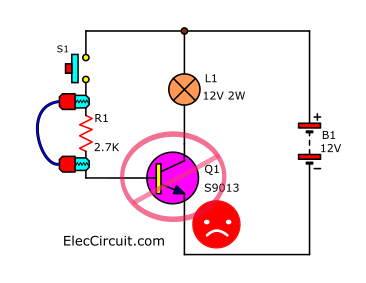 High base current without resistor transistor circuit