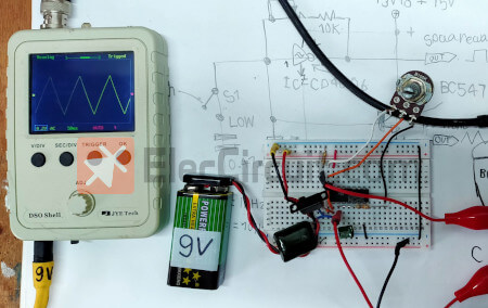 Testing the Triangle wave generator circuit