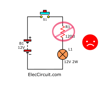 reduce current with resistor