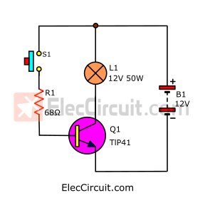 50 watts lamp transistor driver circuit