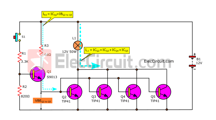 High current parallel transistor driver circuit