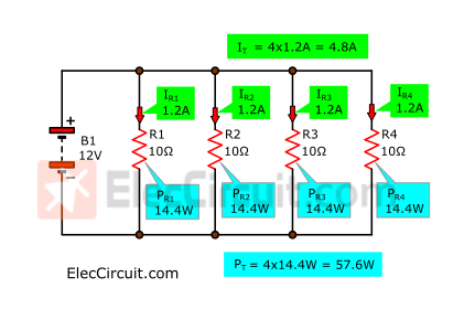 Many resistors parallel high current