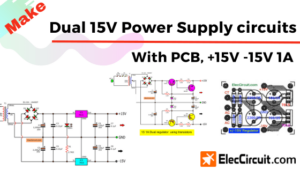 Dual 15V Power Supply circuits With PCB, +15V -15V 1A