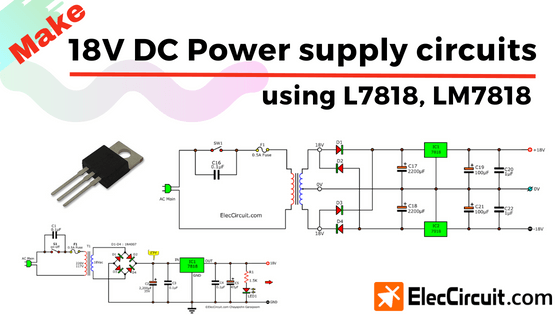 18V DC Power supply circuits using L7818