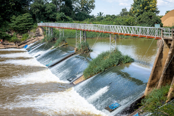 weir slowing the water down 