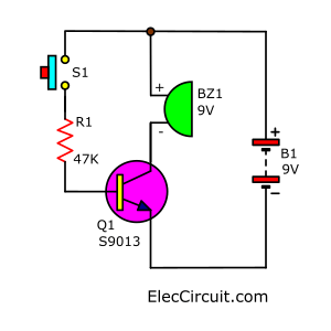 Basic Buzzer transistor circuit