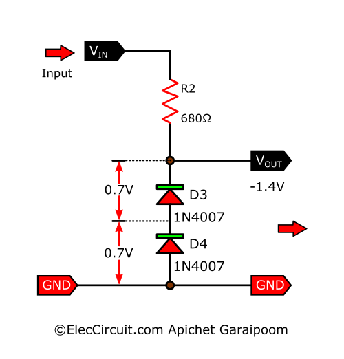 simple -1.4V regulator circuit