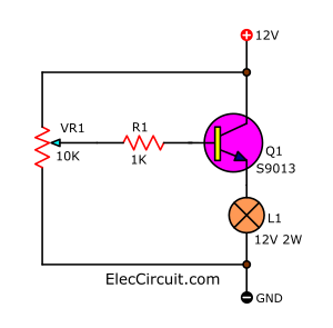 Basic adjustable transistor circuits partially on off