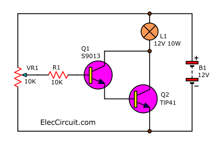 Adjustable darlington pair transistor circuit