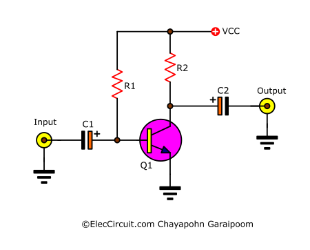 basic fixed base bias small signal amplifier circuit