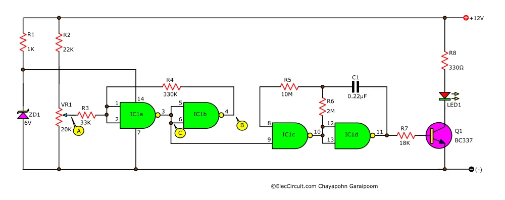 battery voltage monitor circuit using CMOS schmitt trigger