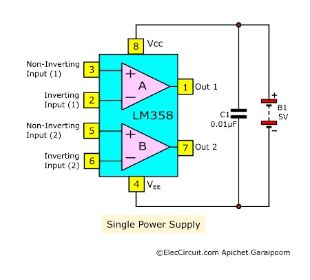 single supply for LM358