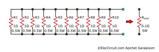Making a 0.1Ω from parallel resistor