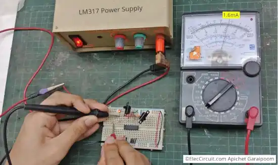Measuring the CMOS Source Current With an Ammeter