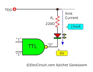 using sink current driver