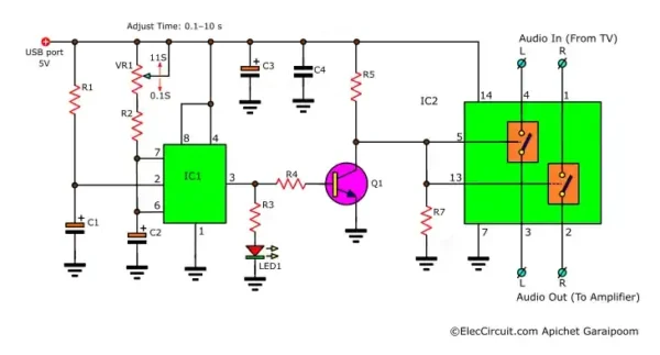 TV Audio Output Delay Circuit