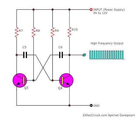 BJT 2.7kHz High-Frequency Generator Circuit