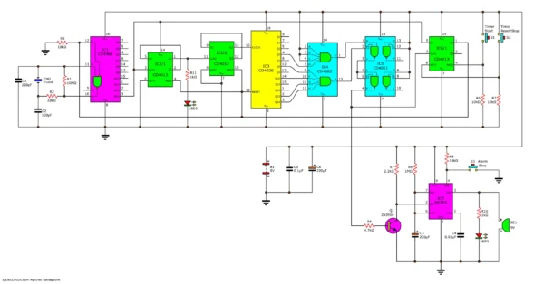 The Complete 9-Hour Adjustable Timer Circuit In the 7.2-Hour Configuration