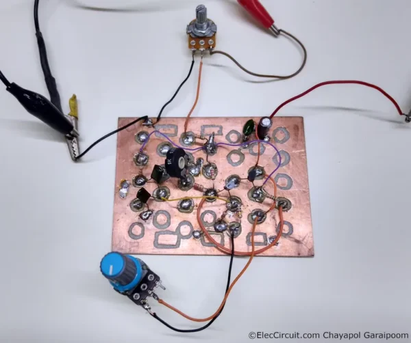 1khz sine oscillator circuit tested on copper plate to minimize noises