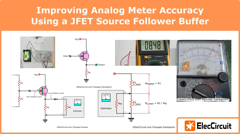 Improving Analog Meter Accuracy Using a JFET Source Follower Buffer