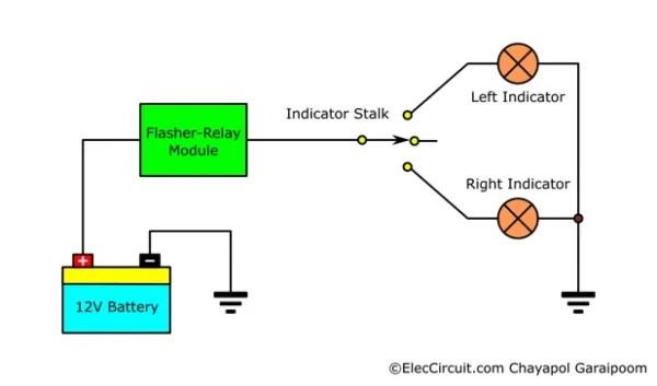 old-school vehicle turn indicator system diagram