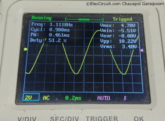 Push-pull follower circuit with pre-driver circuit and differential amplifier stage output reading shows 10.22vp-p with or without 560 ohms load