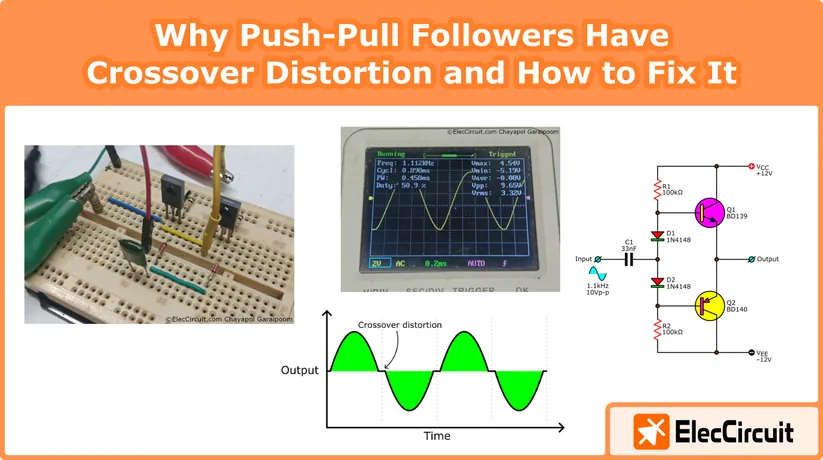Why Push-Pull Followers Have Crossover Distortion and How to Fix It