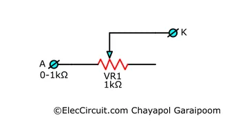 One 1kΩ potentiometer having 0-1kΩ possible resistance.